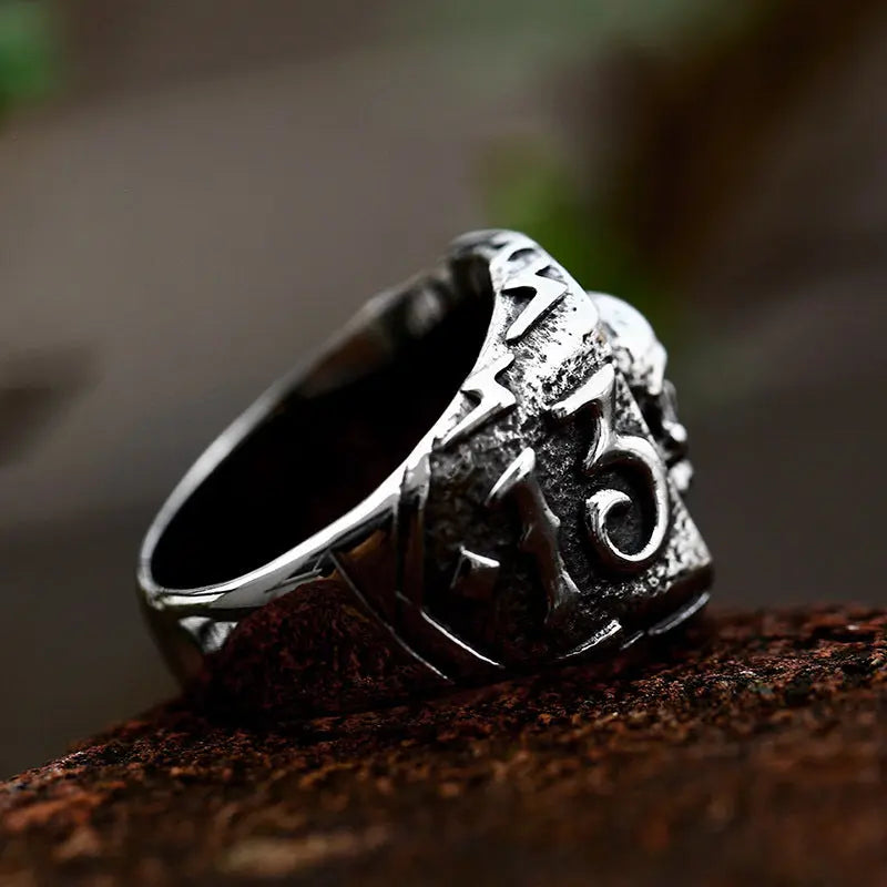 Number 13 Skull Stainless Steel Ring