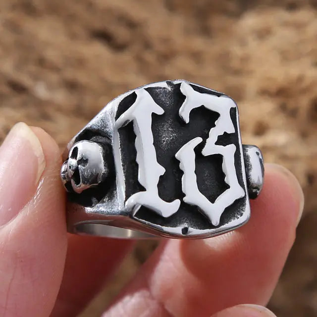 Number 13 Stainless Steel Ring