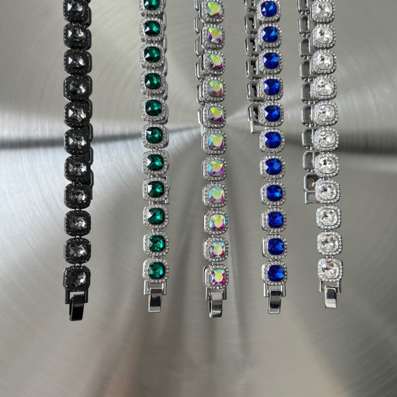 Square gemstone necklace