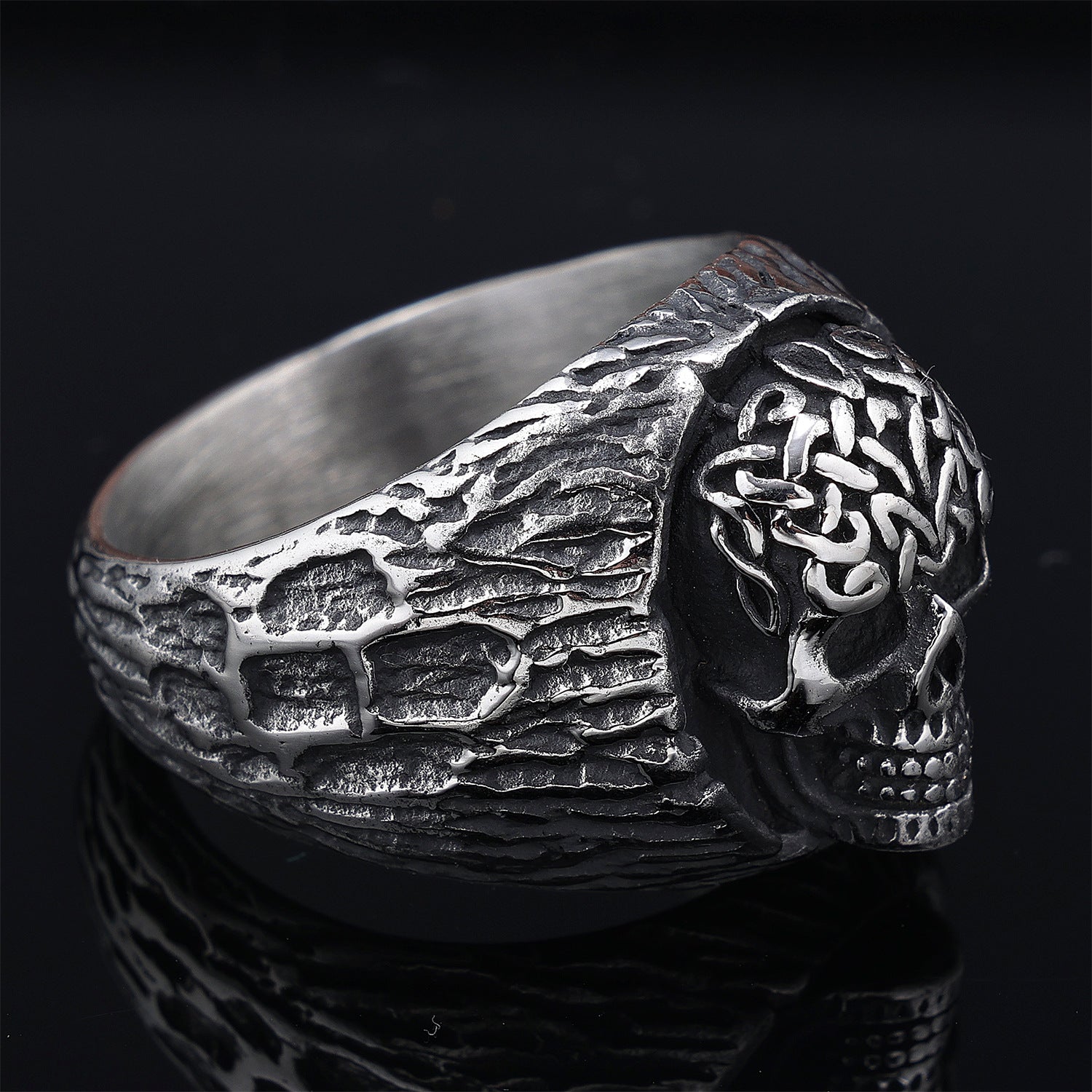 Celtic Knot Skull Stainless Steel Ring