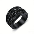 Vintage Multi Skull Wide Band Stainless Steel Ring