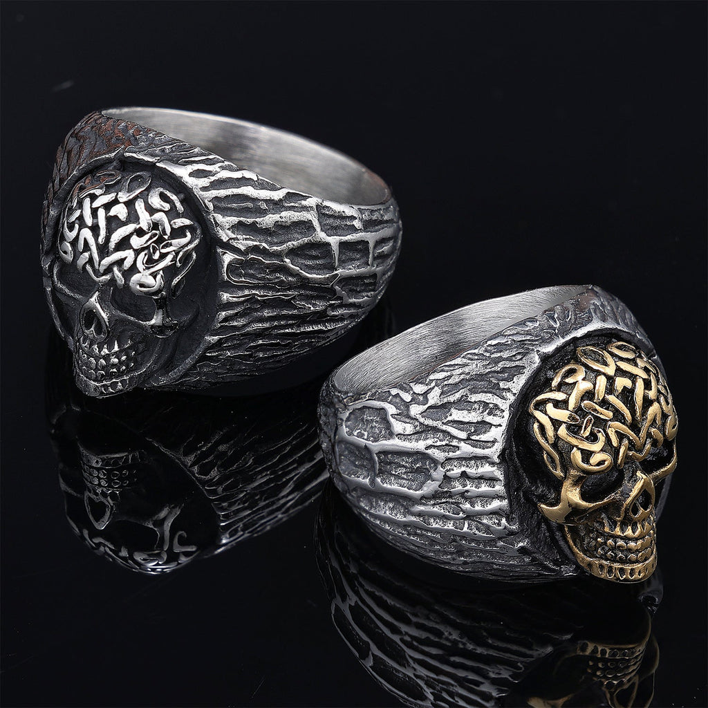 Celtic Knot Skull Stainless Steel Ring