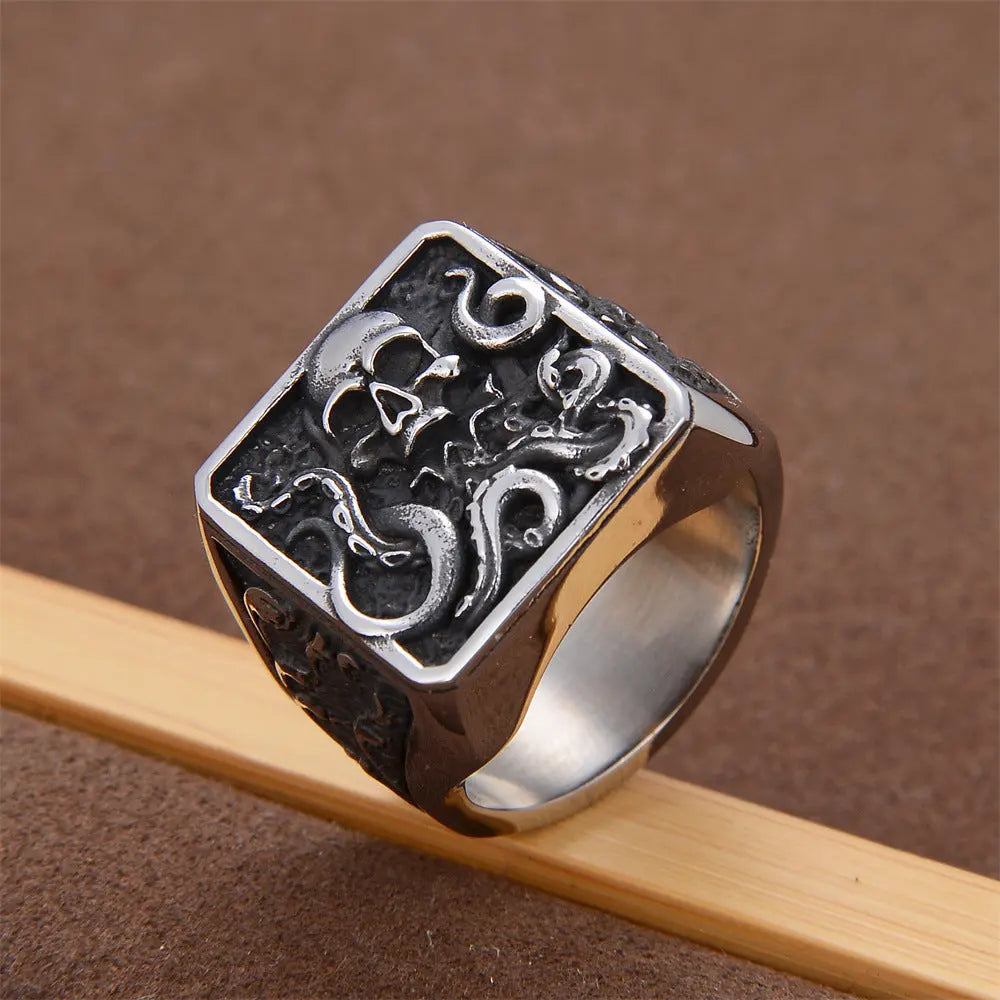Octopus Skull Stainless Steel Ring