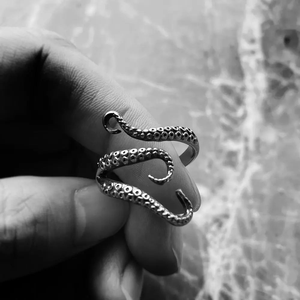 Octopus Tentacle Stainless Steel Animal Ring