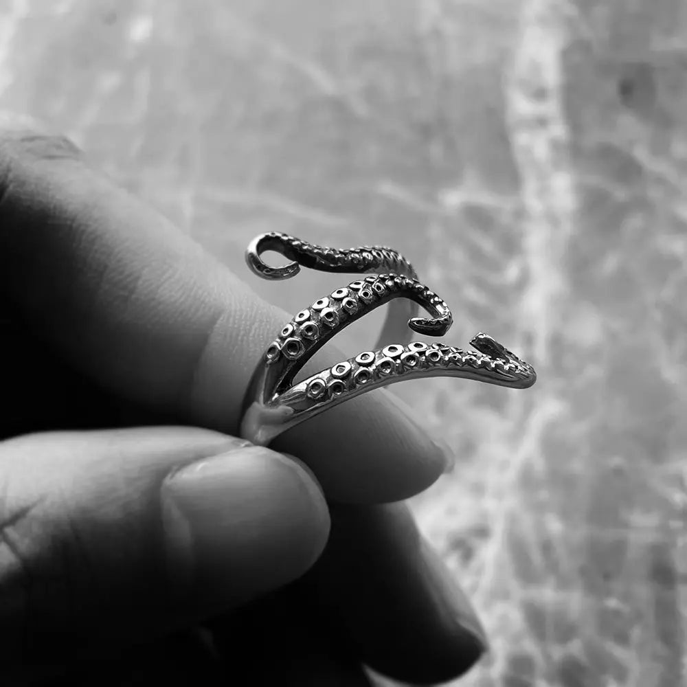 Octopus Tentacle Stainless Steel Animal Ring