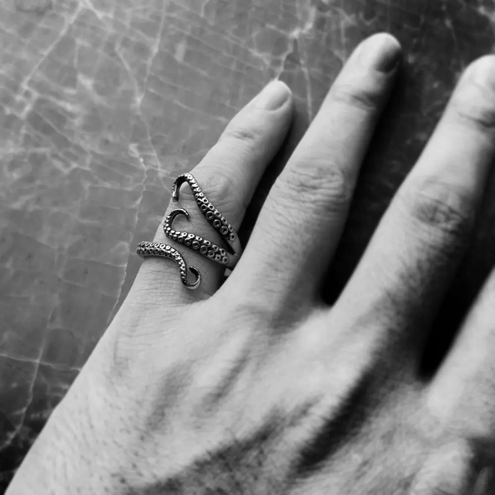 Octopus Tentacle Stainless Steel Animal Ring