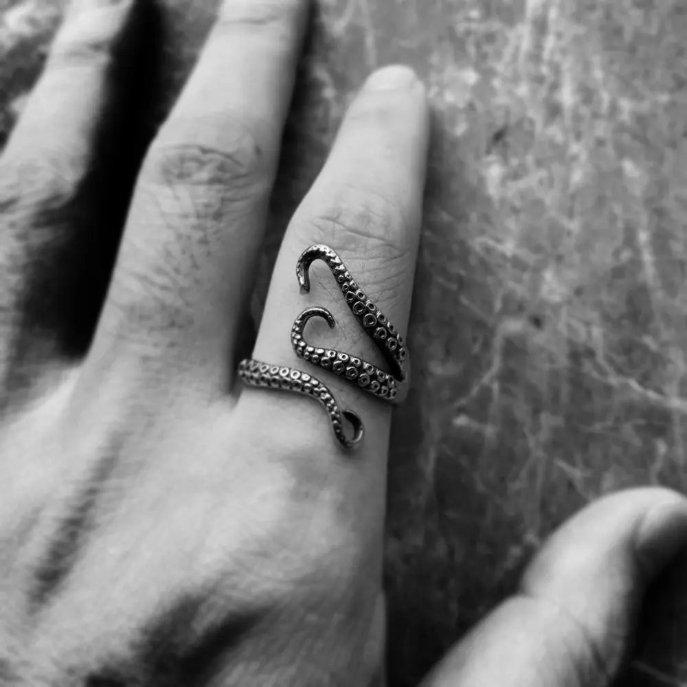 Octopus Tentacle Stainless Steel Animal Ring