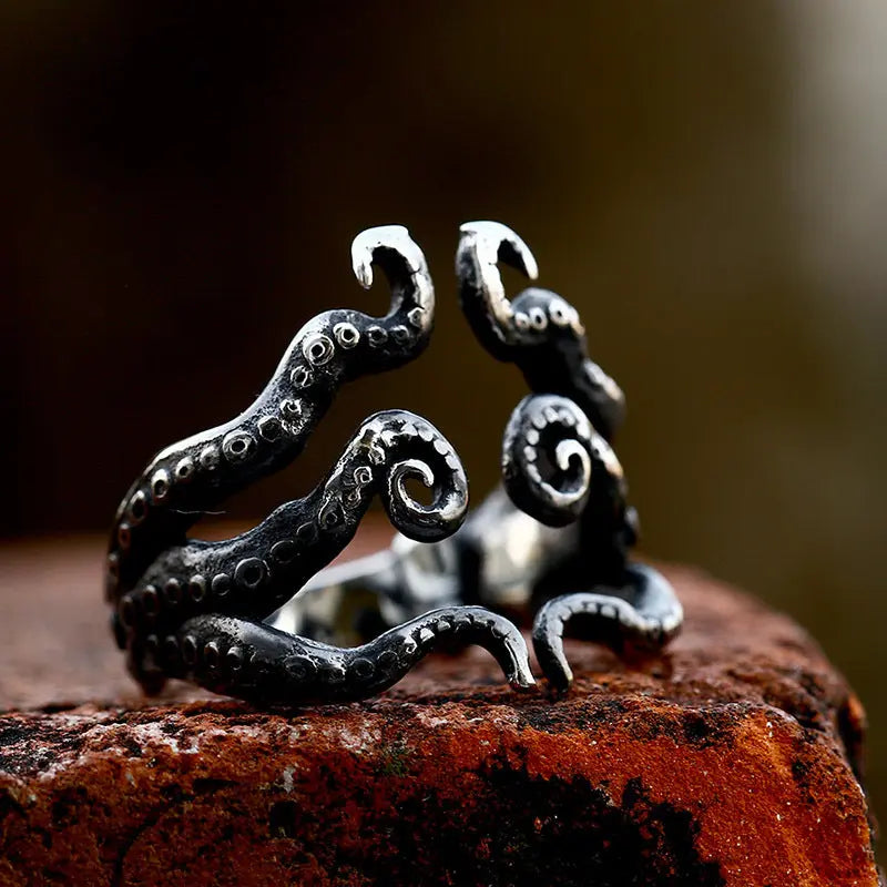 Octopus Tentacles Stainless Steel Ring