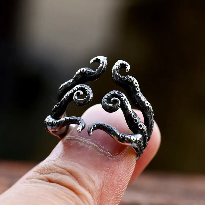 Octopus Tentacles Stainless Steel Ring