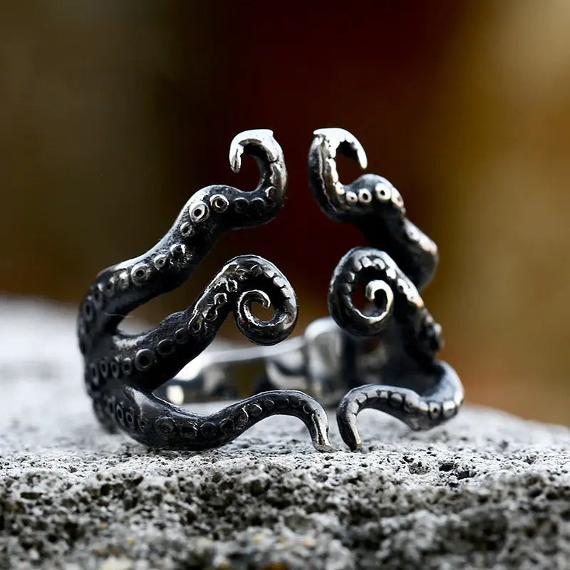 Octopus Tentacles Stainless Steel Ring