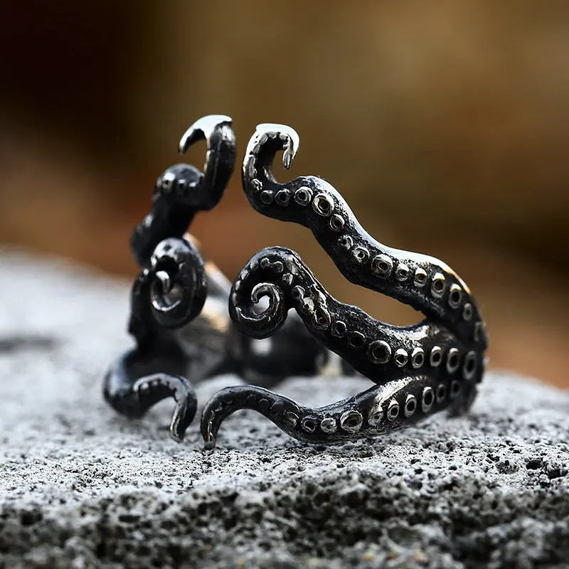 Octopus Tentacles Stainless Steel Ring