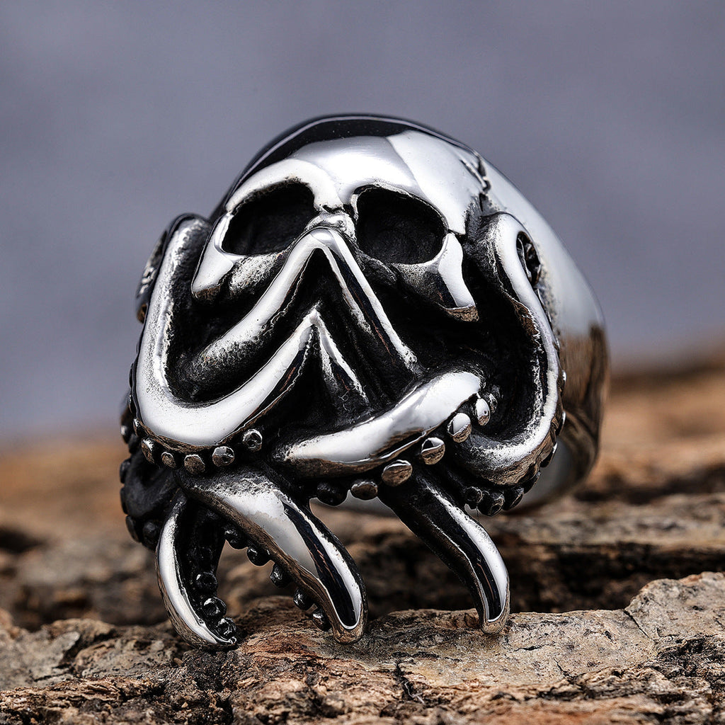 Octopus Skull Stainless Steel Ring