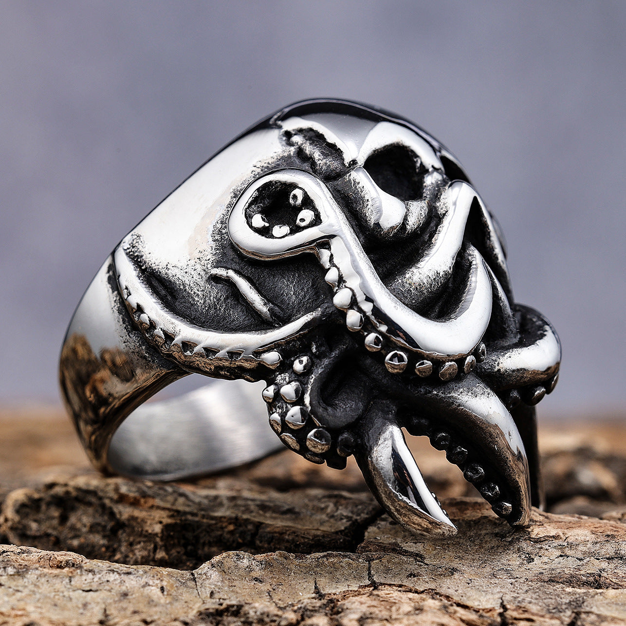 Octopus Skull Stainless Steel Ring