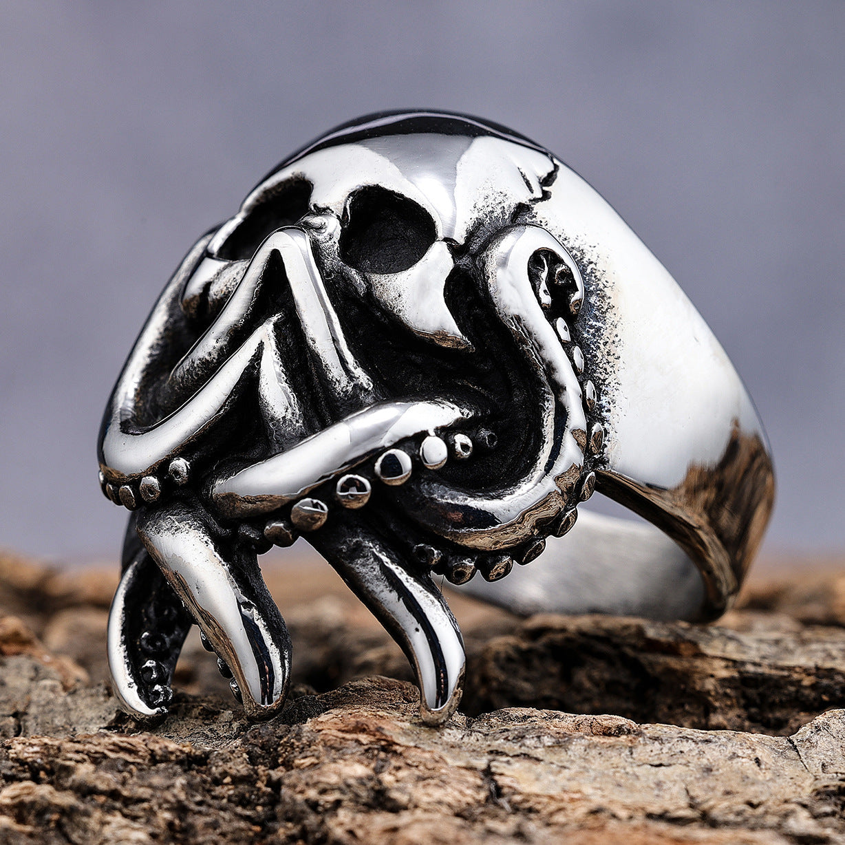 Octopus Skull Stainless Steel Ring
