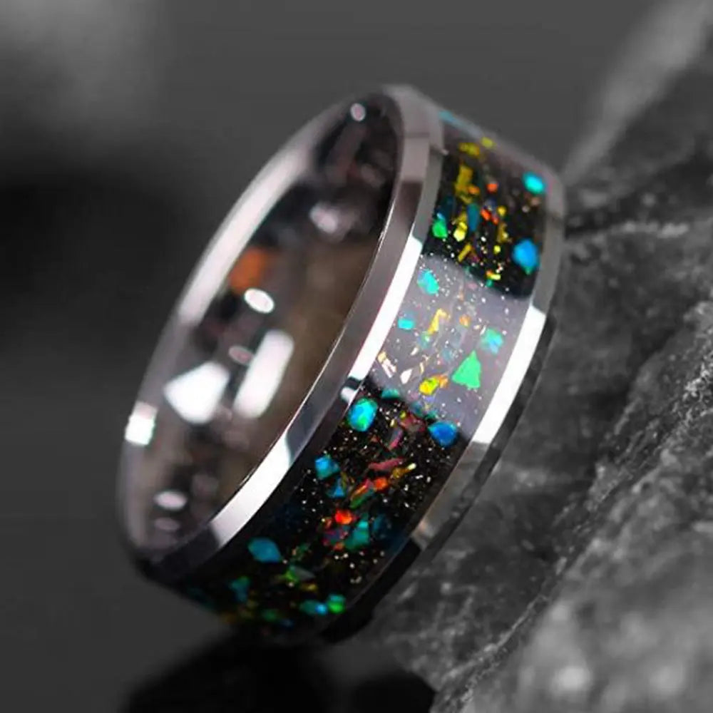 Opal Star Stainless Steel Ring