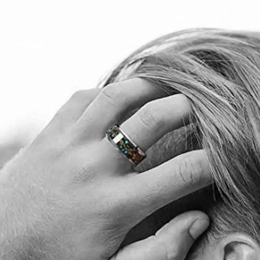Opal Star Stainless Steel Ring