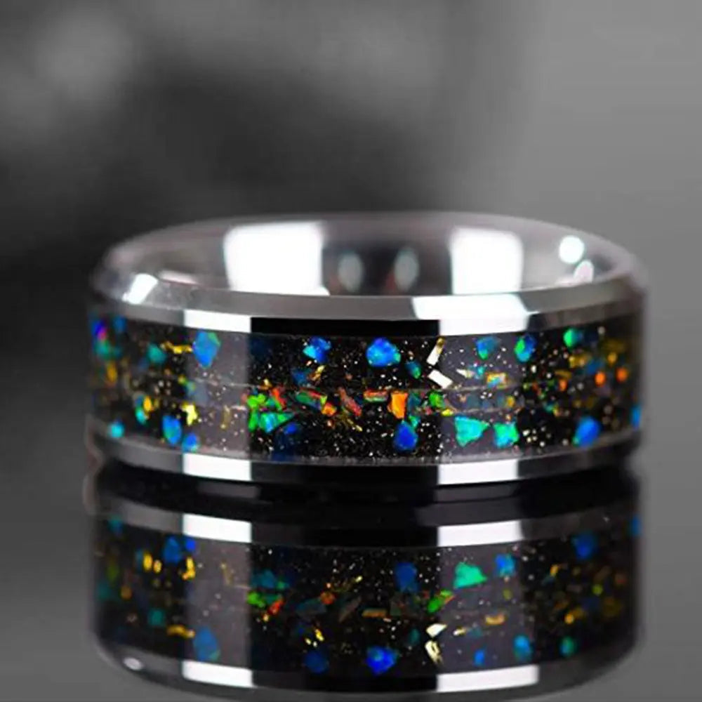 Opal Star Stainless Steel Ring