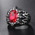 Oval Gemstone Stainless Steel Ring