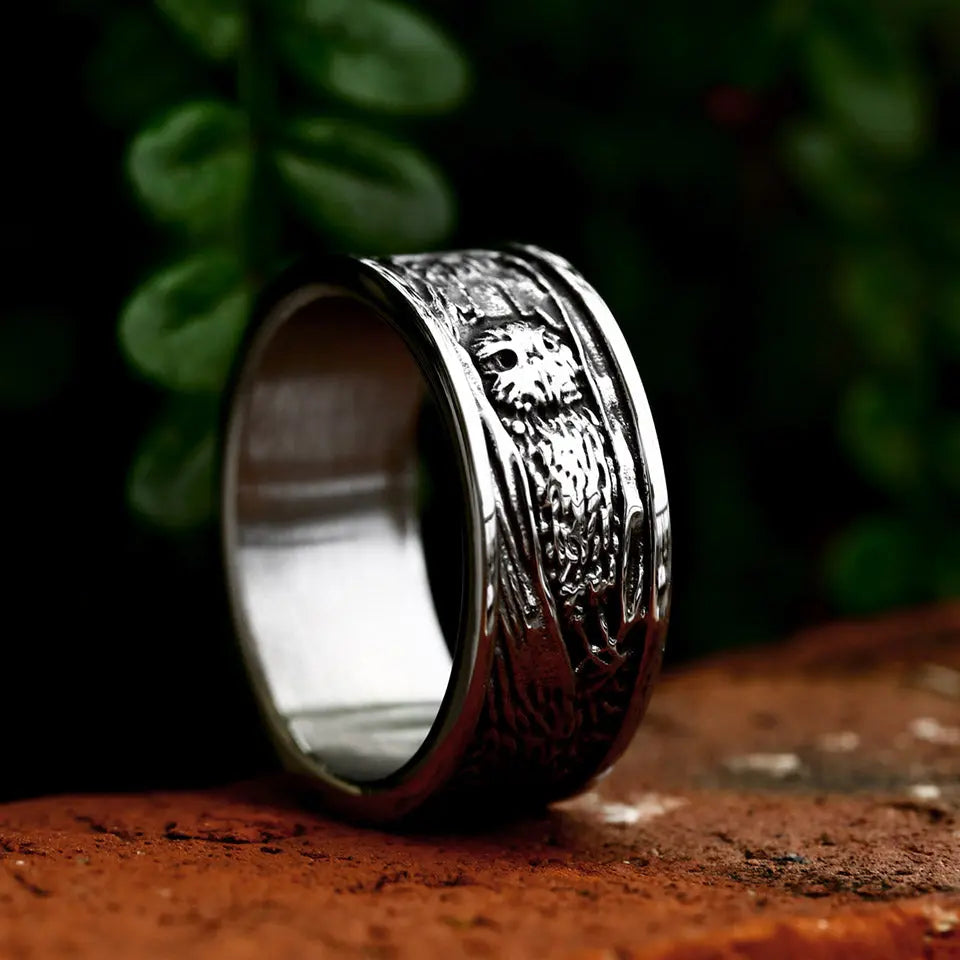 Owl Stainless Steel Ring Band