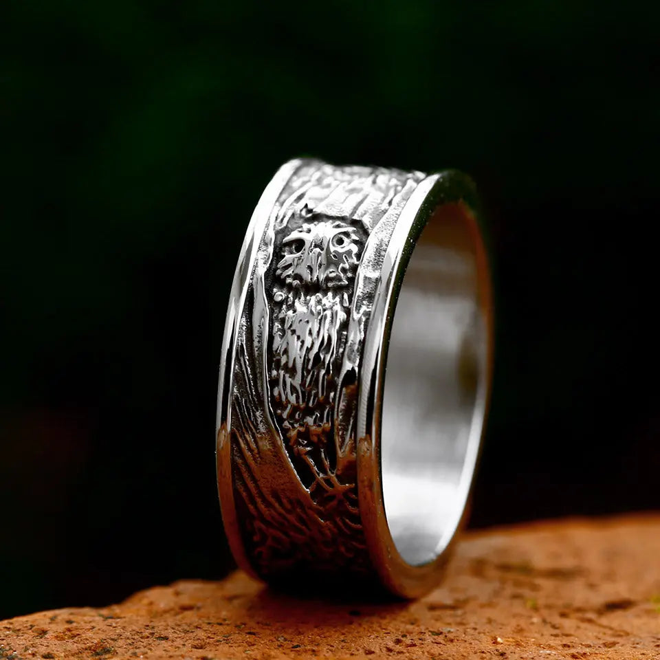 Owl Stainless Steel Ring Band