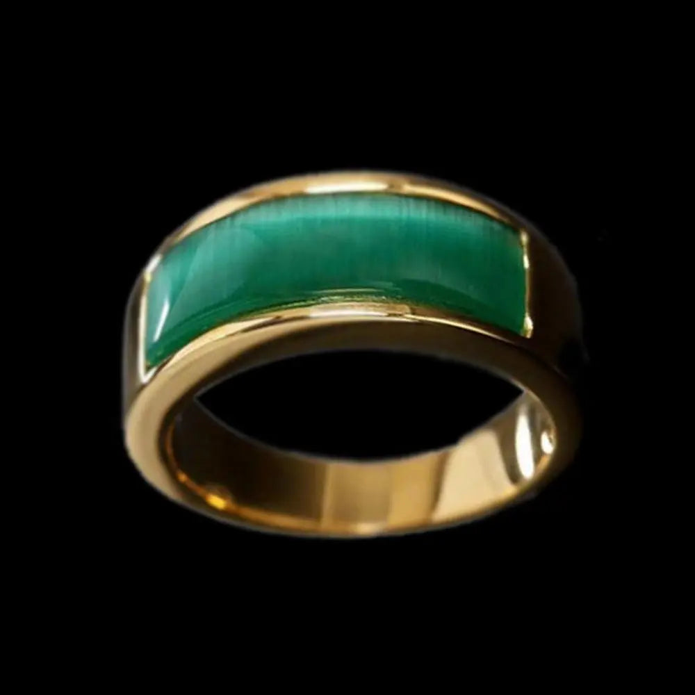 Parts Embedded Gemstone Stainless Steel Ring Band