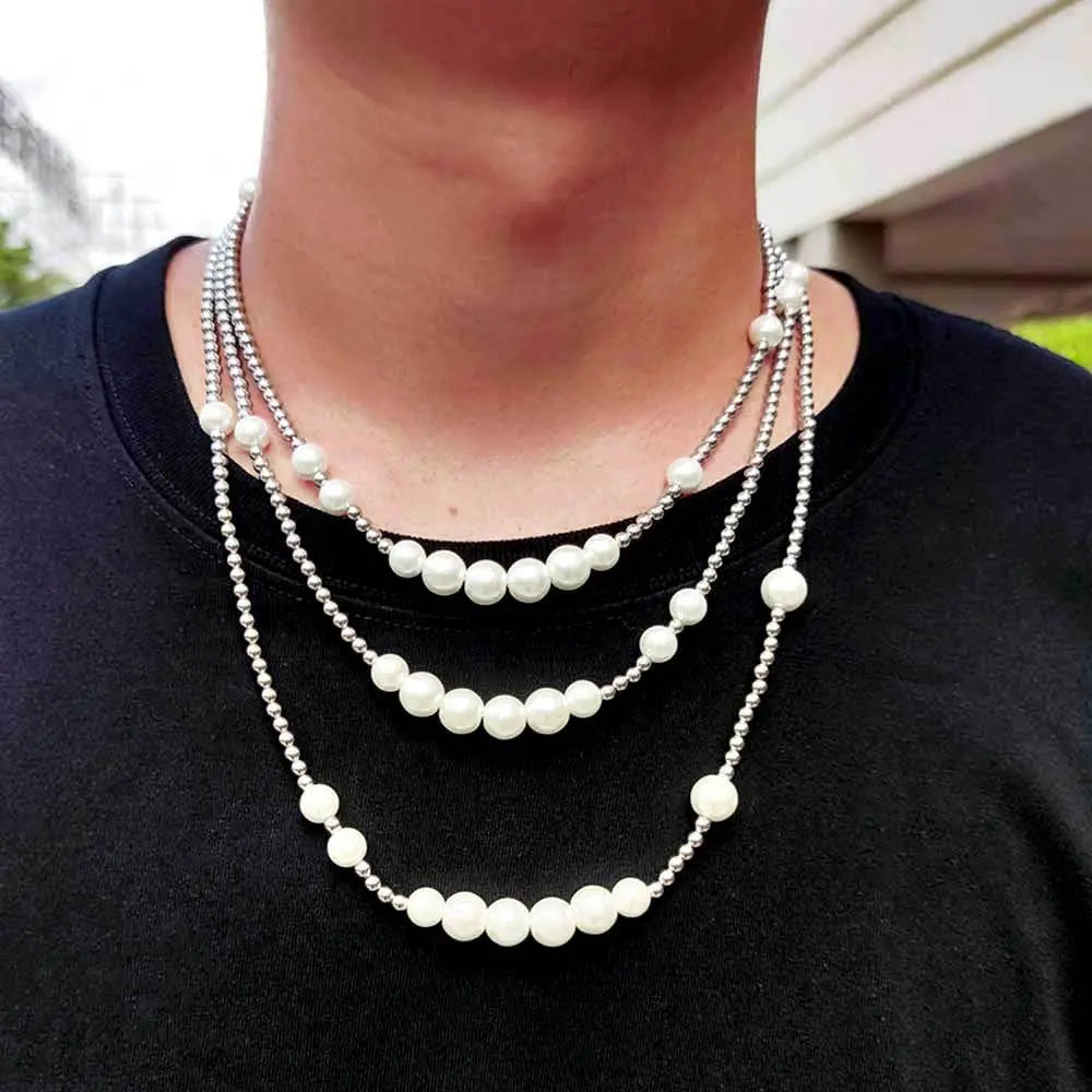 Pearl With Steel Necklace