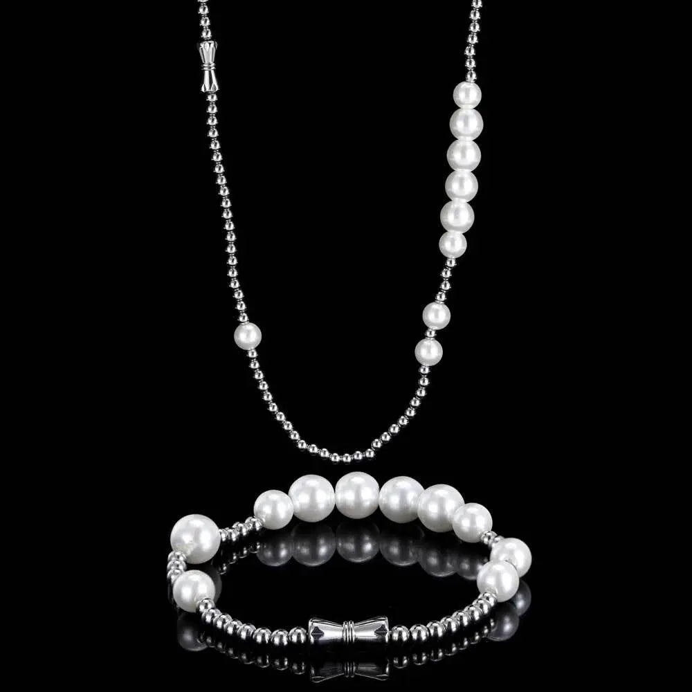 Pearl With Steel Necklace