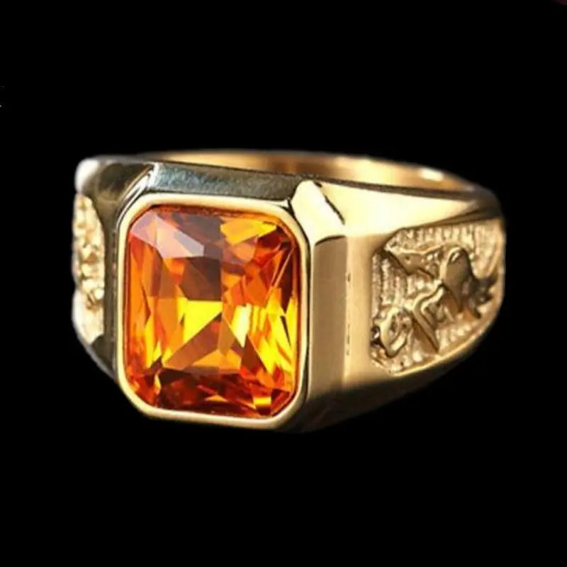 Phoenix Gold Plated Gemstone Ring