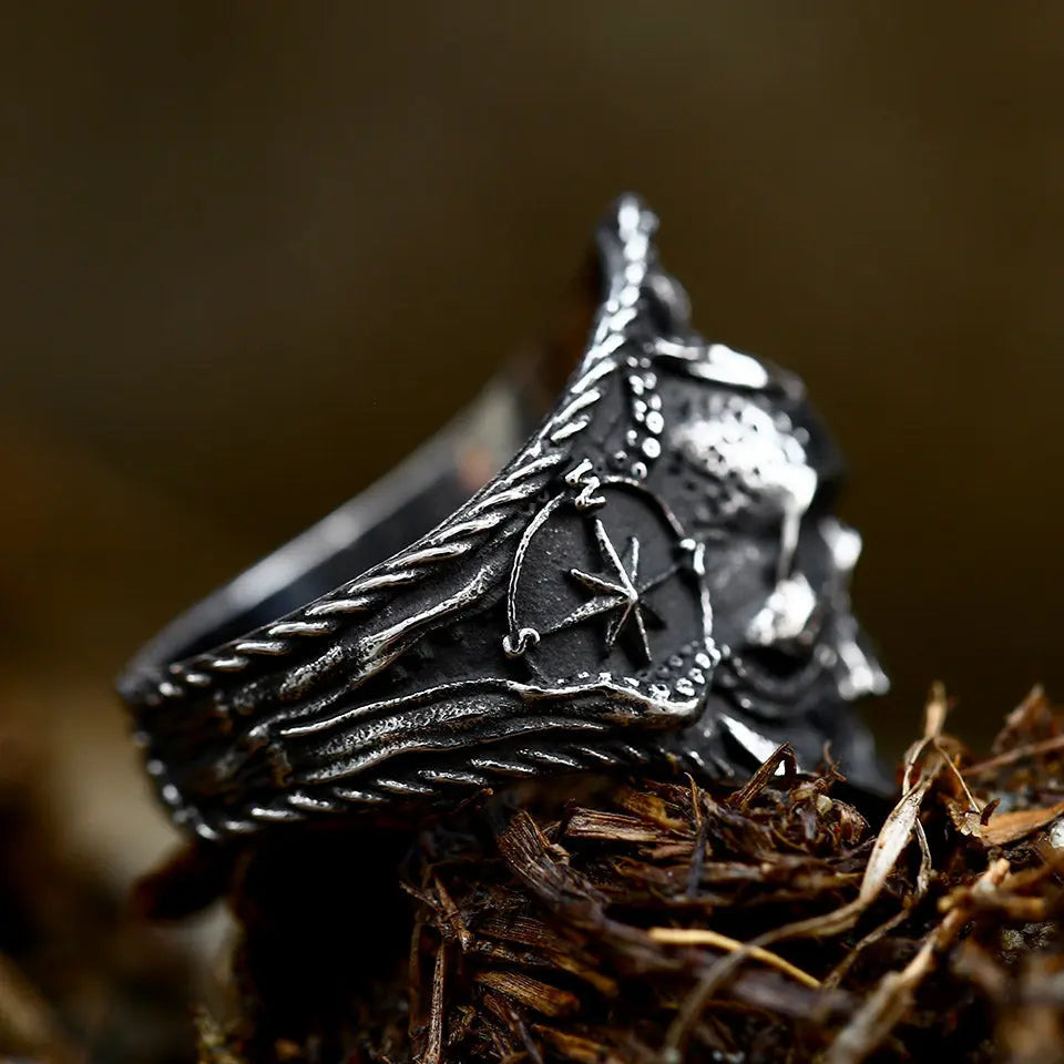Pirate Anchor Stainless Steel Compass Ring