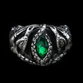 Power Snake Stainless Steel Emerald Ring