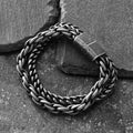 Punk Blackened Stainless Steel Braided Bracelet
