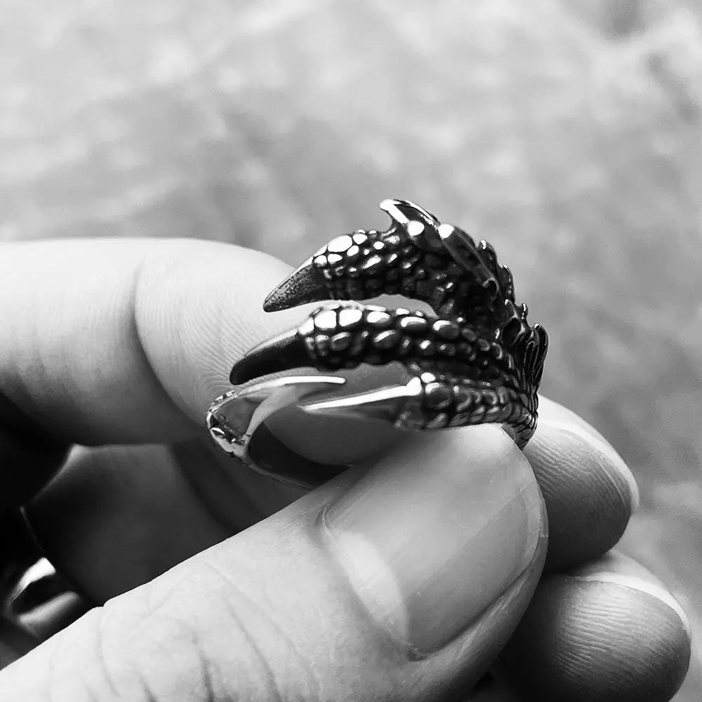 Punk Eagle Claw Stainless Steel Ring