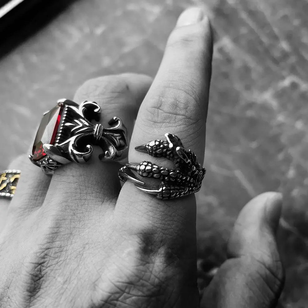 Punk Eagle Claw Stainless Steel Ring