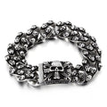 Punk Skull Curb Link Stainless Steel Bracelet
