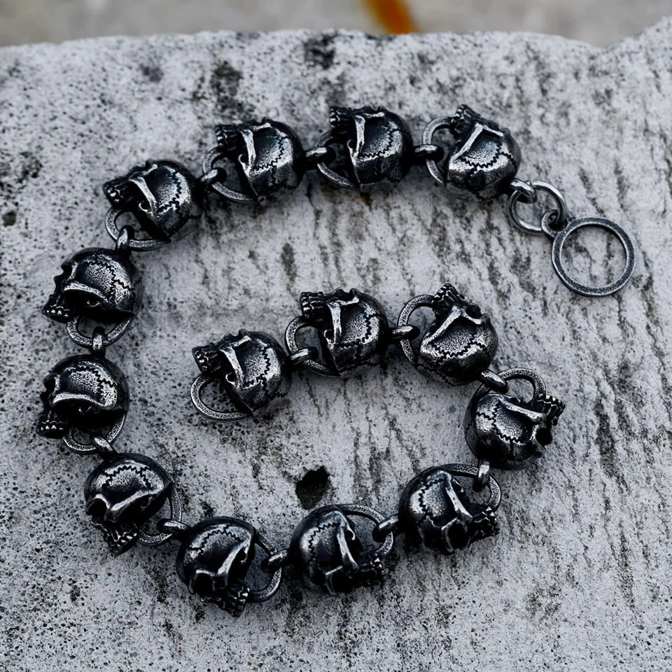 Punk Skull Chain Stainless Steel Bracelet