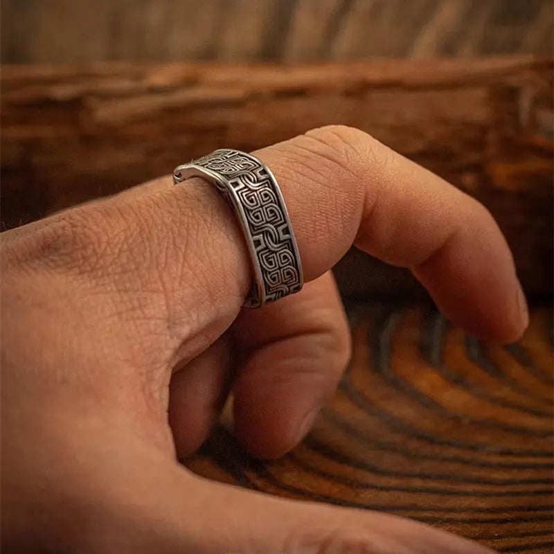 Quadrilateral Pattern Sterling Silver Ring