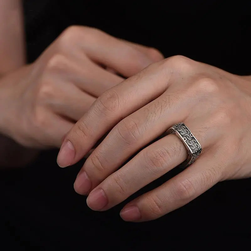 Quadrilateral Pattern Sterling Silver Ring