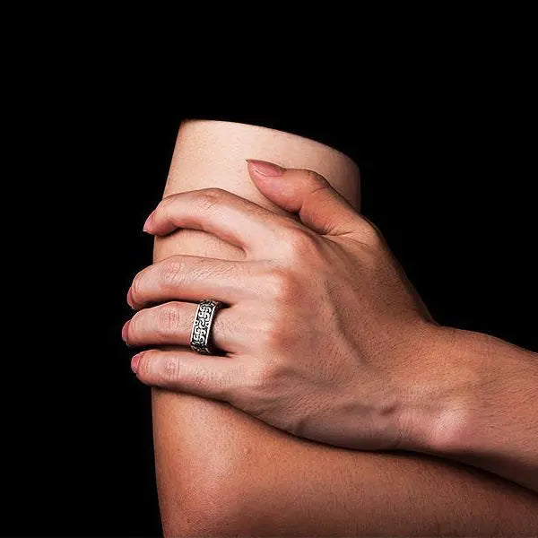 Quadrilateral Pattern Sterling Silver Ring