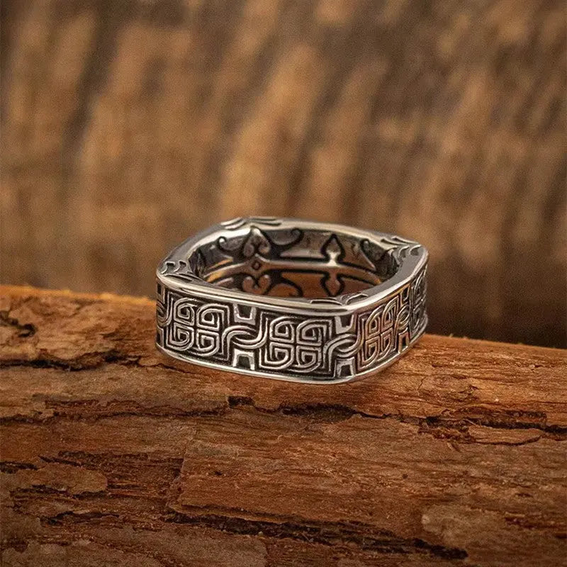 Quadrilateral Pattern Sterling Silver Ring