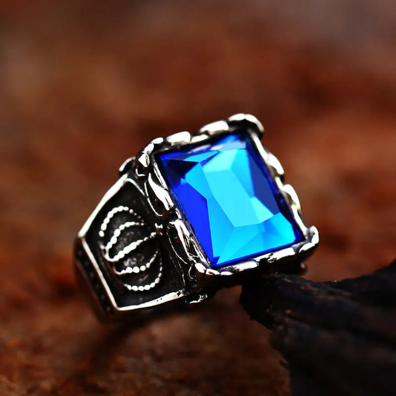 Radiant Cut Gemstone Crown Style Ring