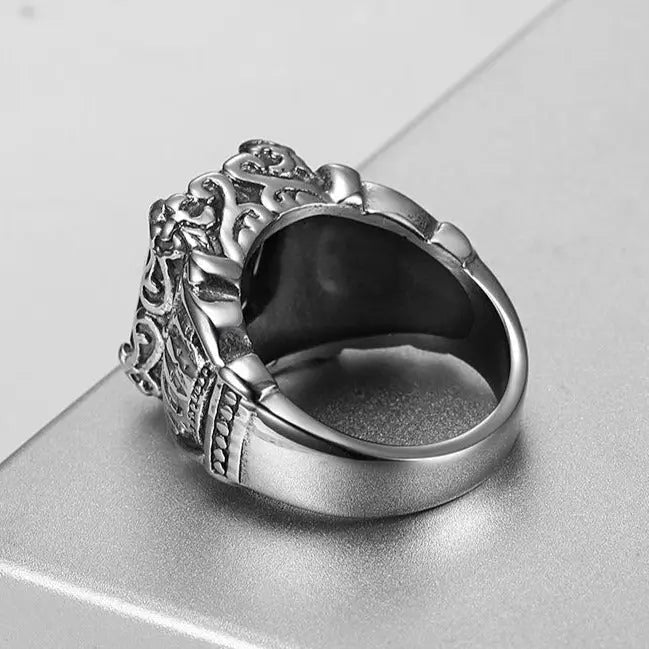 Radiant Cut Gemstone Crown Style Ring