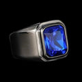 Radiant Cut Gemstone Black Band Ring