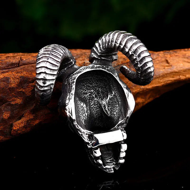 Ram Head Skull Stainless Steel Pendant