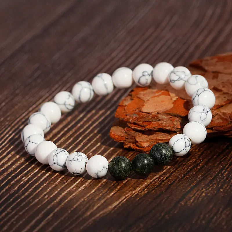 Rammel Stone White Turquoise Bead Stretchable Bracelet