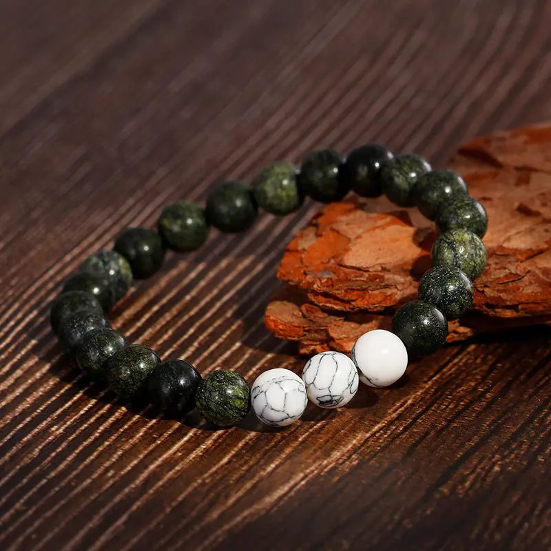 Rammel Stone White Turquoise Bead Stretchable Bracelet