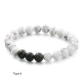Rammel Stone White Turquoise Bead Stretchable Bracelet