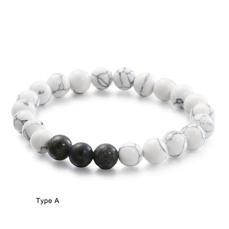 Rammel Stone White Turquoise Bead Stretchable Bracelet