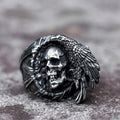 Raven And Skull Stainless Steel Ring