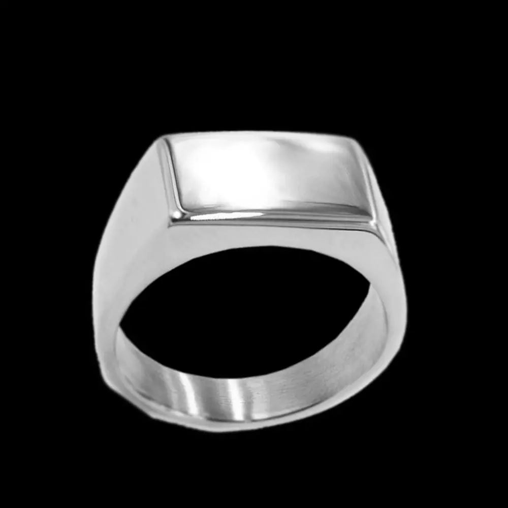 Rectangular Mirror Stainless Steel Ring
