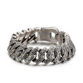 Retro Punk Floral Stainless Steel Bracelet